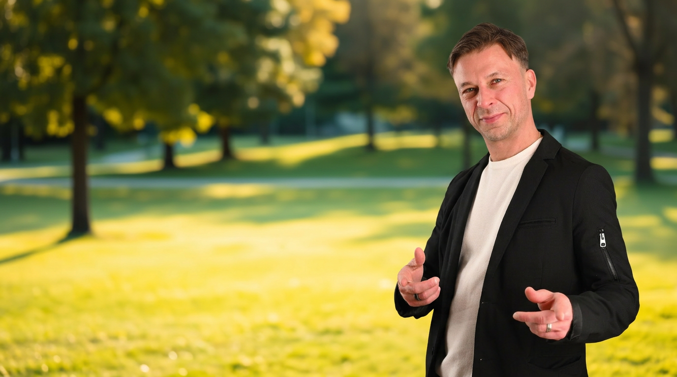 Confident man outdoors