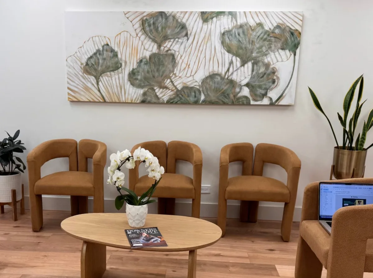 Waiting area at TRU Integrative Wellness in Downers Grove, Illinois.