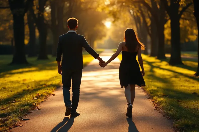 Couple walking hand in hand in a park (illustrative image, not TRU patients)